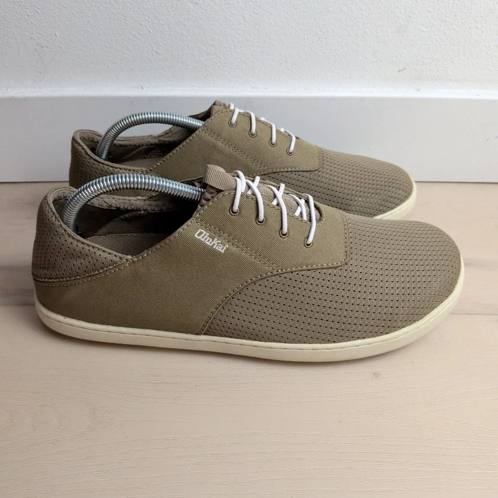 OluKai Nohea Moku Mens 10.5 Olive Green Boat Shoes Sneakers 10283-1020